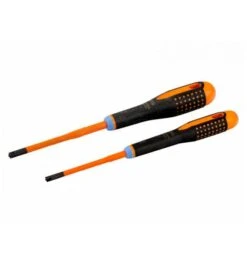 Bahco Satz Gemäß VDE Isolierte, Schlanke ERGO-Schraubendreher Mit 3-Komponenten-Griff Für Schaltschränke Und Klemmleisten - 2-tlg.