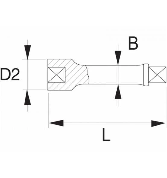 Bahco 1" Verlängerung Mit Vierkantantrieb In Phosphatierter Ausführung, 125 mm 2 Bahco 1" Verlängerung Mit Vierkantantrieb In Phosphatierter Ausführung, 125 mm – Bild 2