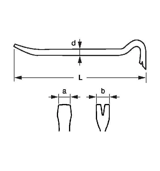 Bahco TAH Nageleisen/Brechstange Mit Gebogenem Und Flachem Ende - 685 Mm 2 Bahco TAH Nageleisen/Brechstange Mit Gebogenem Und Flachem Ende - 685 Mm – Bild 2