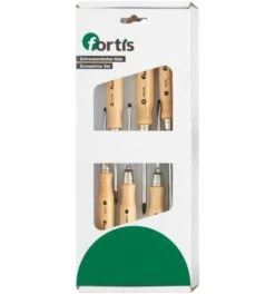 Fortis Schraubendr-Satz Holzheft 6-tlg. Schlitz/PH