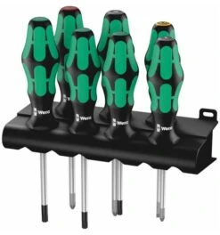 Wera 335/350/367/7 Rack Schraubendrehersatz Kraftform Plus Lasertip + Rack, 7-tlg.